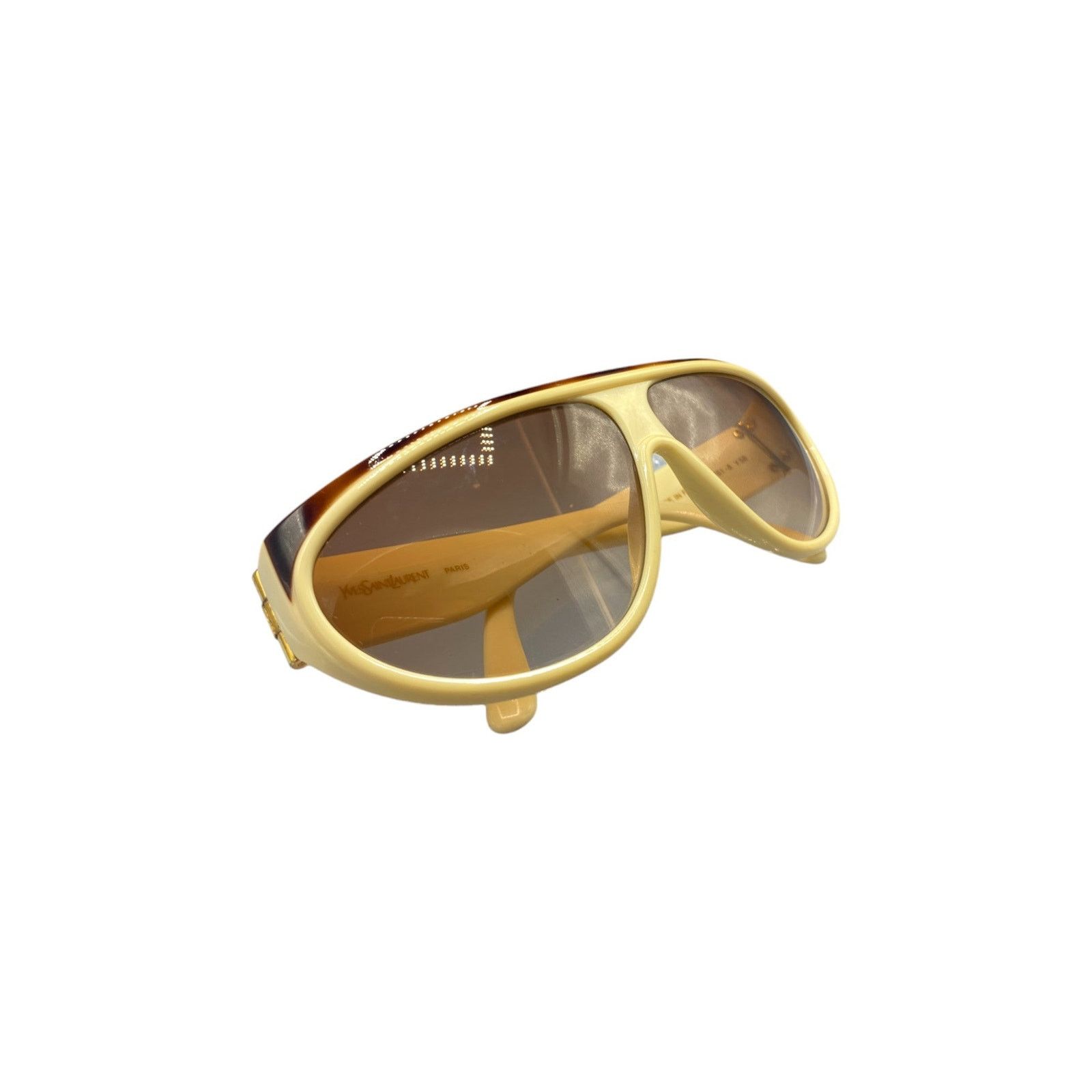 Yves Saint Laurent Ivory and Tortoise Flat Top Sunglasses Size ONE SIZE - 10 Thumbnail