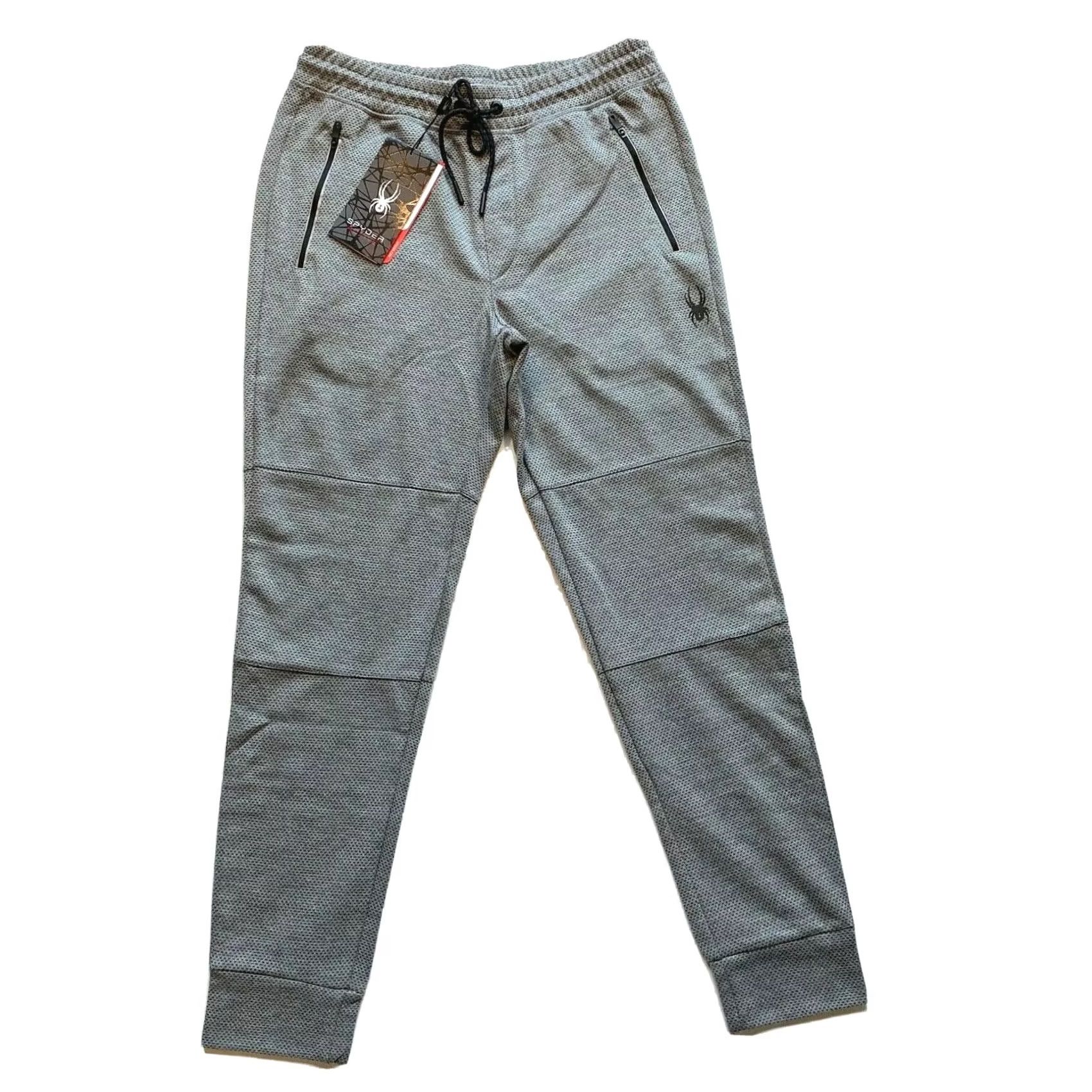 Spyder Spyder Active ProWEB Fleece Jogger Sweat Pants Mens M Regular Gray Heather, Athletic, Fly Drawstring, Zip Pocket, 30 in Inseam, Polyester Blend, NWT Size US 31 - 2 Thumbnail