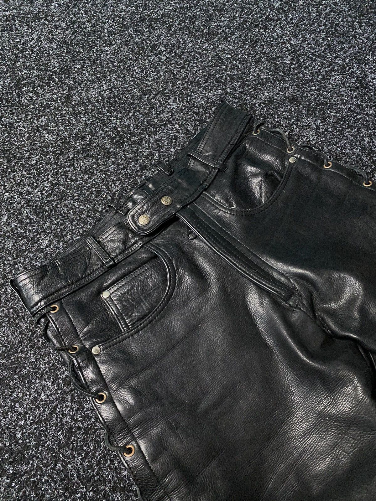 Leather Real Leather Moto Biker Racing Pants Opium y2k Size US 33 - 6 Thumbnail