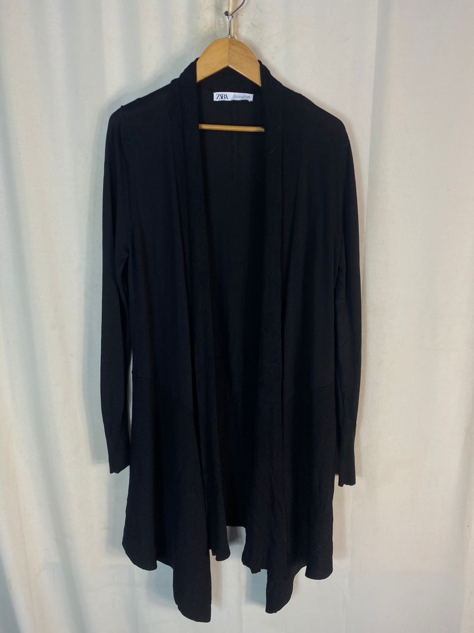 Zara Zara black long cardigan shirt Size L / US 10 / IT 46 - 1 Thumbnail