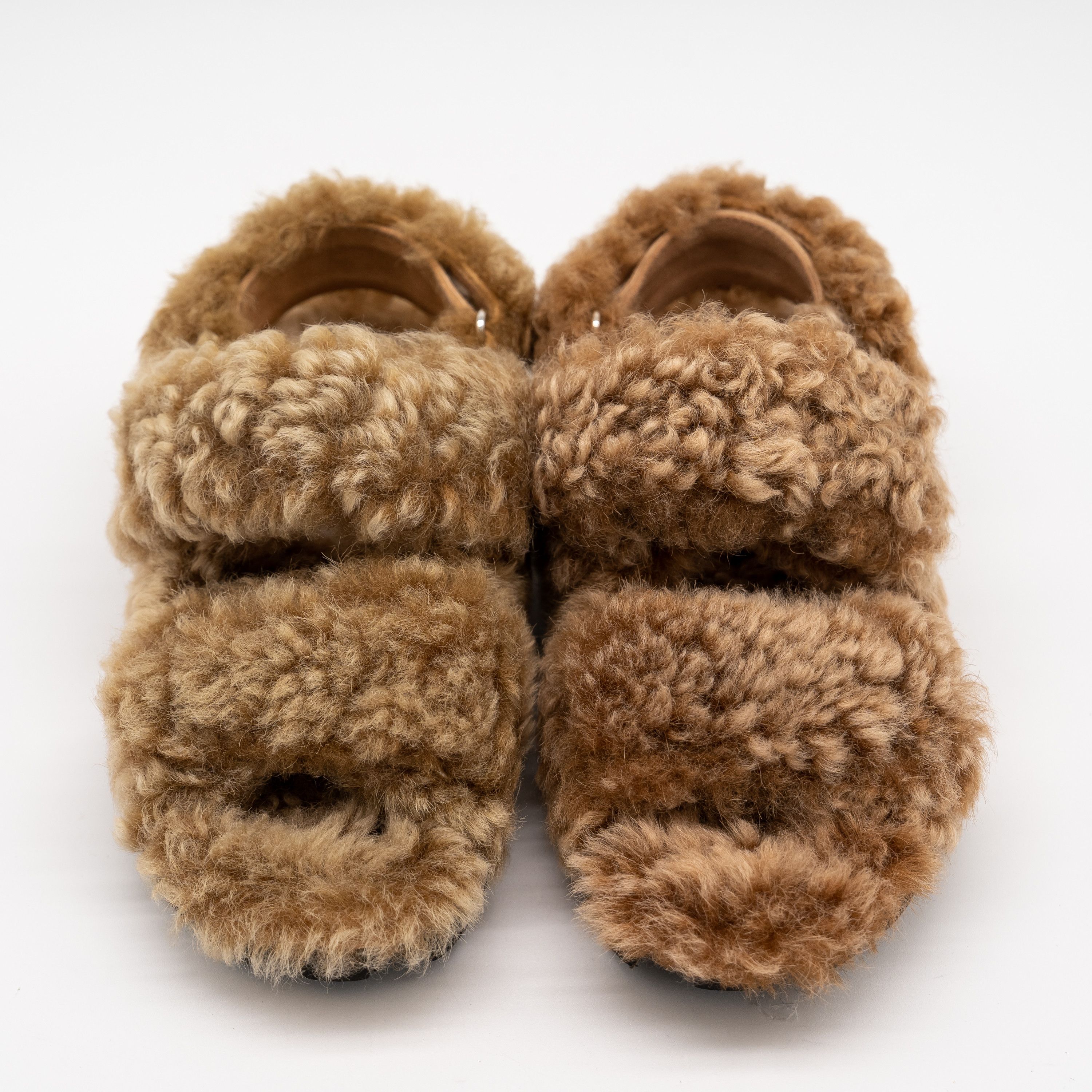 Miu Miu 37eu 7 US Miu Miu Camel Brown Shearling Sandals Size US 7 / IT 37 - 3 Thumbnail