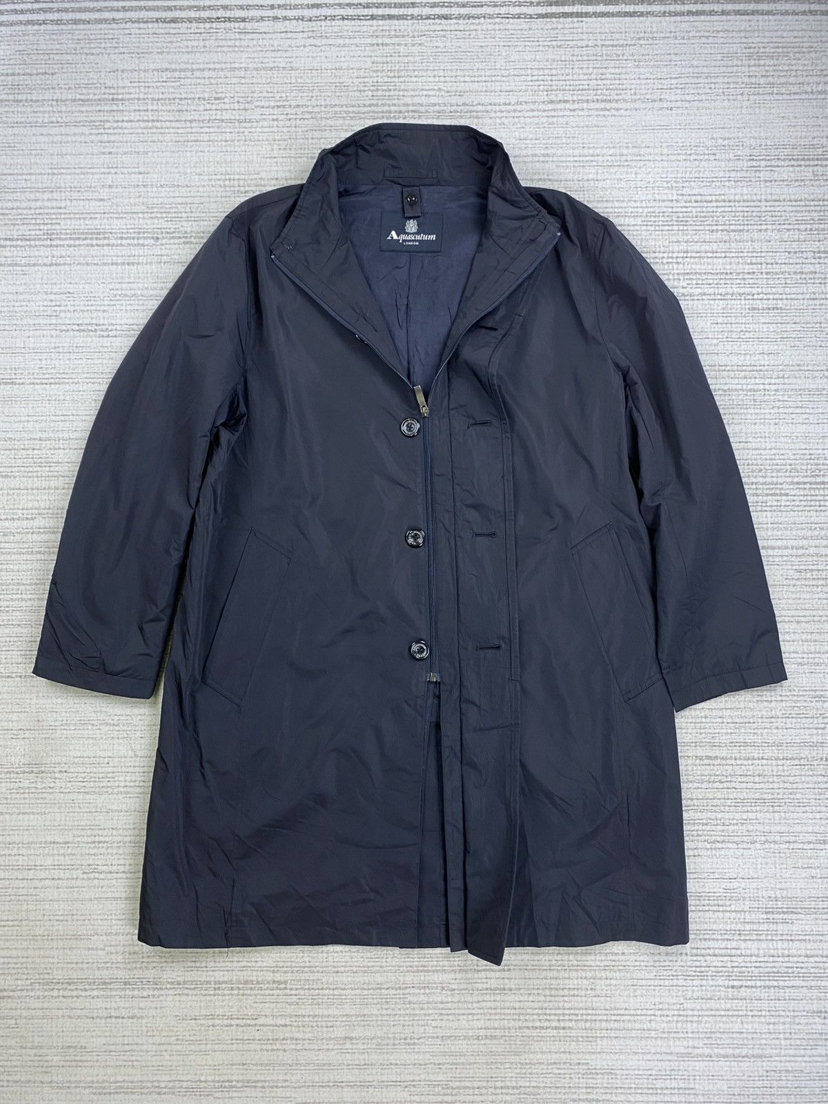 Aquascutum × Vintage Vintage Aquascutum London Black Trench Coat Jacket Size US L / EU 52-54 / 3 - 7 Thumbnail