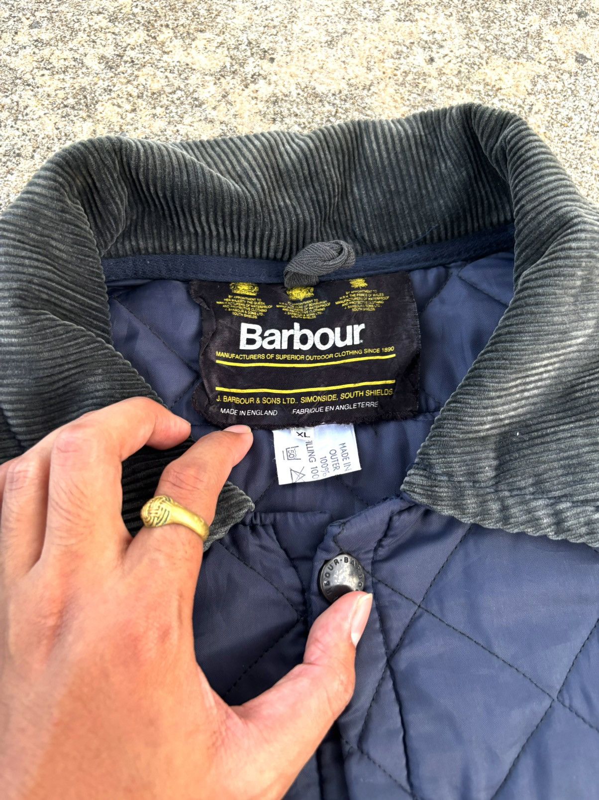 Barbour × Vintage Vintage Barbour Liddesdale Quilted Jacket XL Navy Size US XL / EU 56 / 4 - 7 Thumbnail