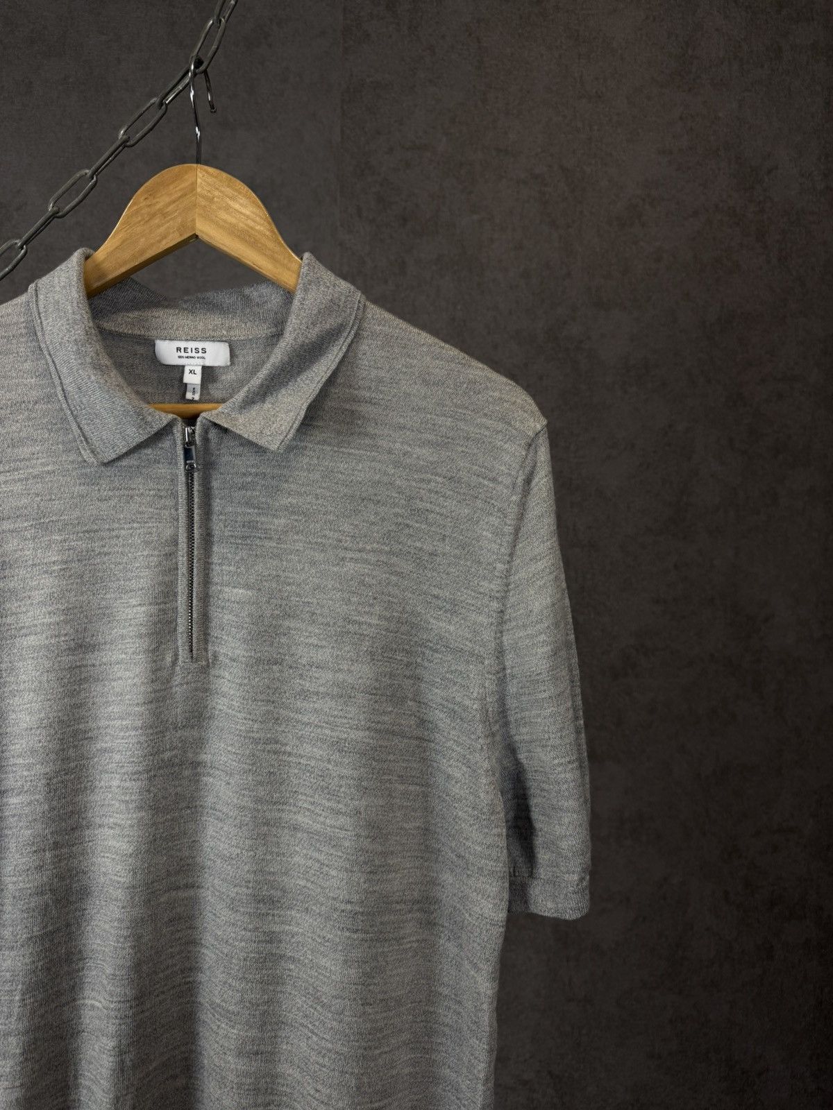 Reiss Reiss designer merino wool zip polo tee Size US XL / EU 56 / 4 - 2 Thumbnail