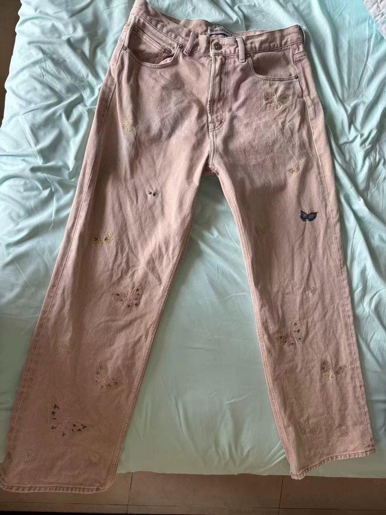 Our Legacy Our Legacy Pink embroidered butterfly pants Size US 32 / EU 48 - 1 Thumbnail