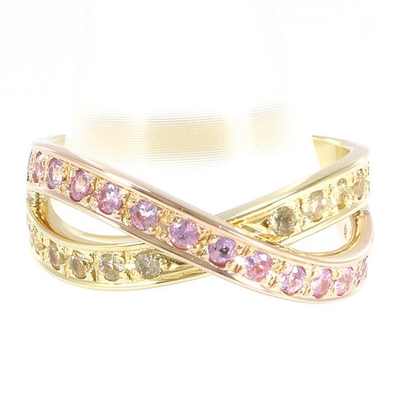 Other Other K18 Yellow Gold Pink Sapphire Ring 11.5 Metal Ring in Excellent Condition Size ONE SIZE - 1 Thumbnail