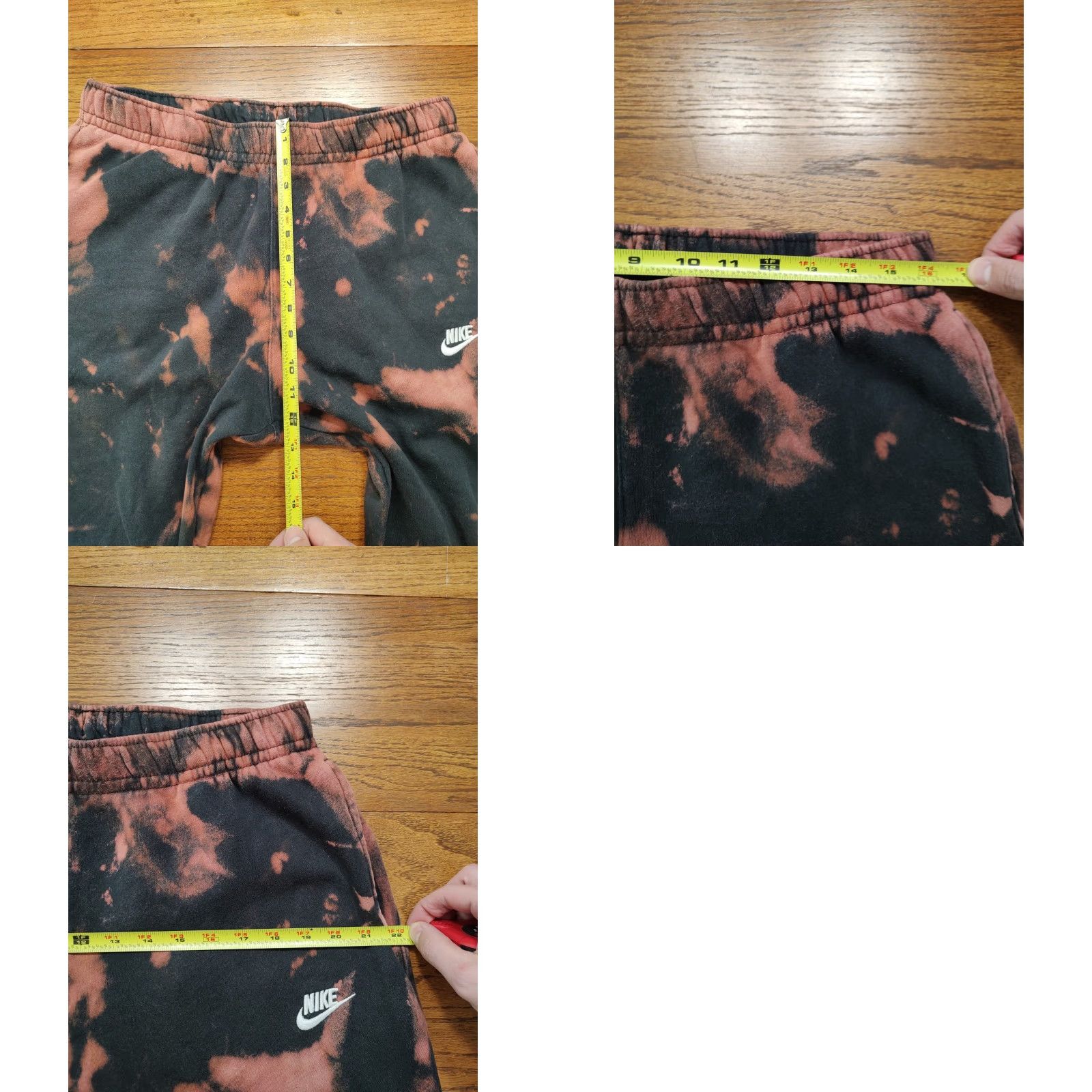Nike Nike Sweatpants Mens Large Black Acid Wash Tie Dye Fleece Club 90s Size US 33 - 9 Thumbnail