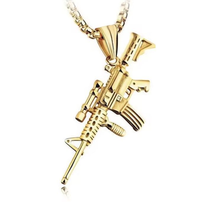 Jewelry Machine Gun Pendant Necklace Size ONE SIZE - 11 Thumbnail