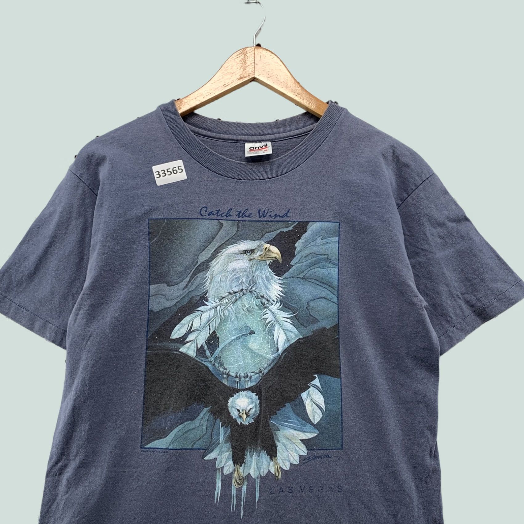 Anvil Vintage Eagle Nature Shirt Mens M Blue 19x26 USA Single Stitch Anvil T-Shirt Crew Neck Short Sleeve Birds USA Mens Size US M / EU 48-50 / 2 - 1 Thumbnail