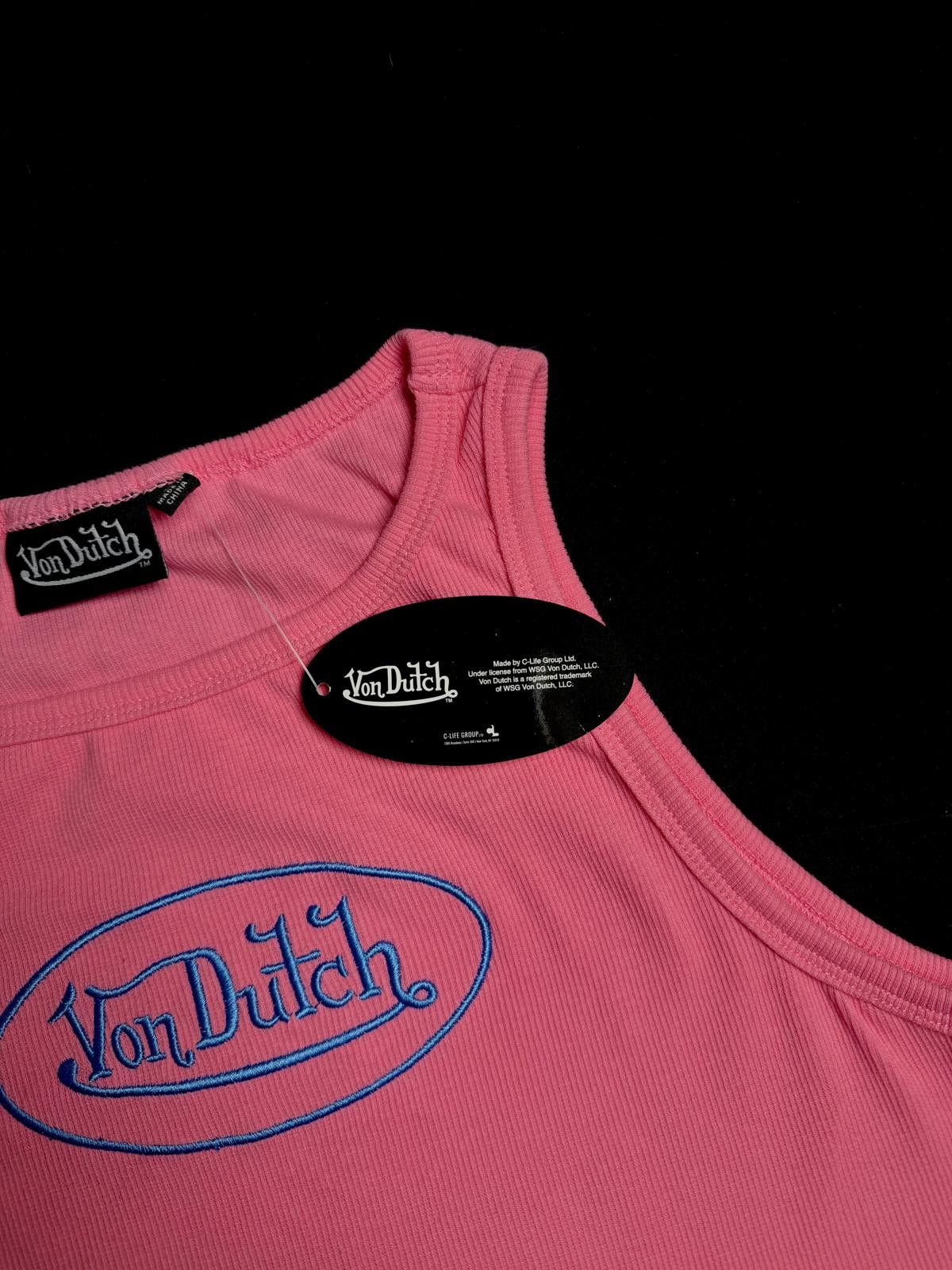 Von Dutch Y2k Von Dutch Classic Cropped Pink Blue Tank Top L Size L / US 10 / IT 46 - 6 Thumbnail