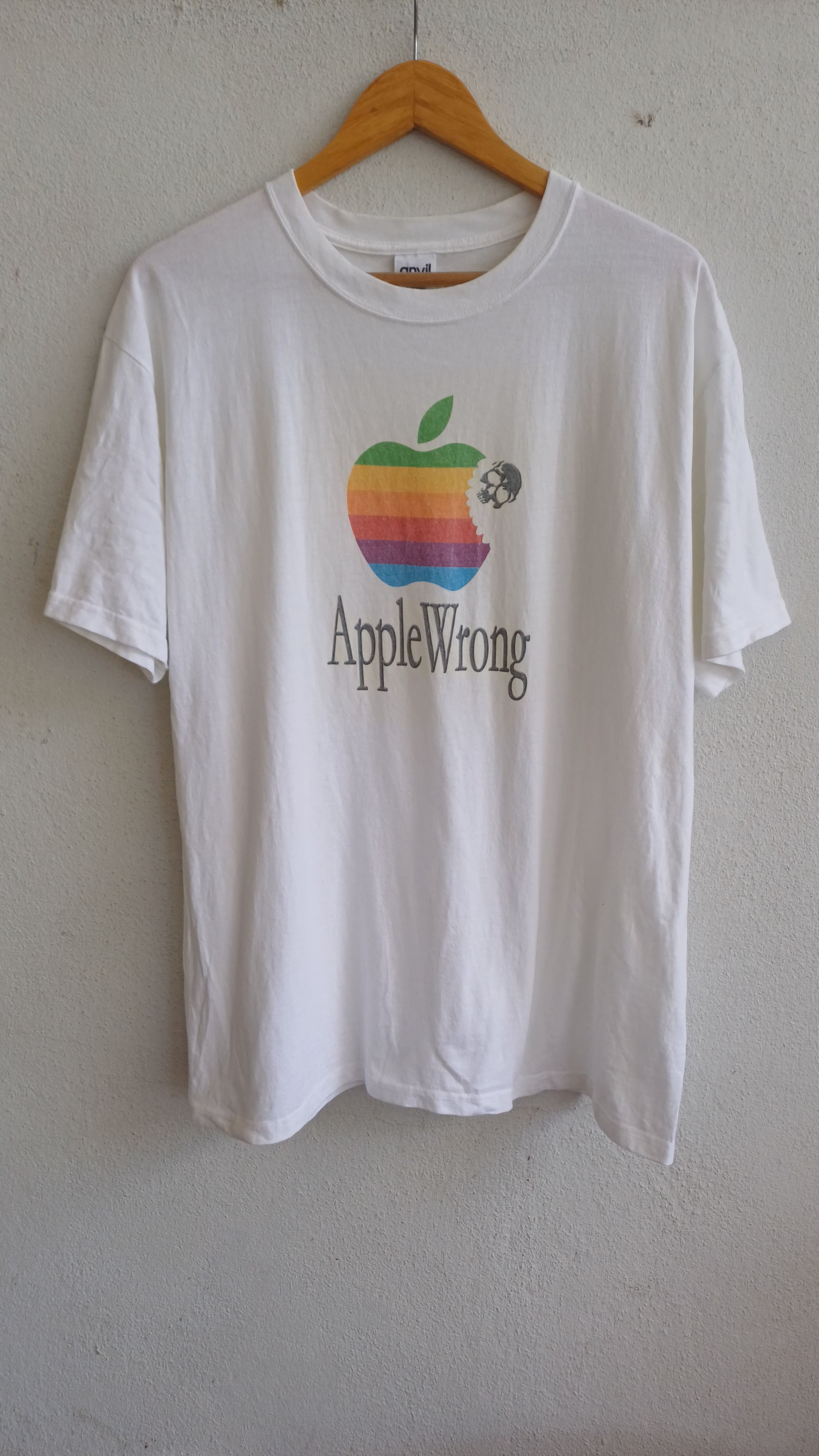 Apple Apple Vintage 90s Rare White Tees Size US L / EU 52-54 / 3 - 1 Thumbnail