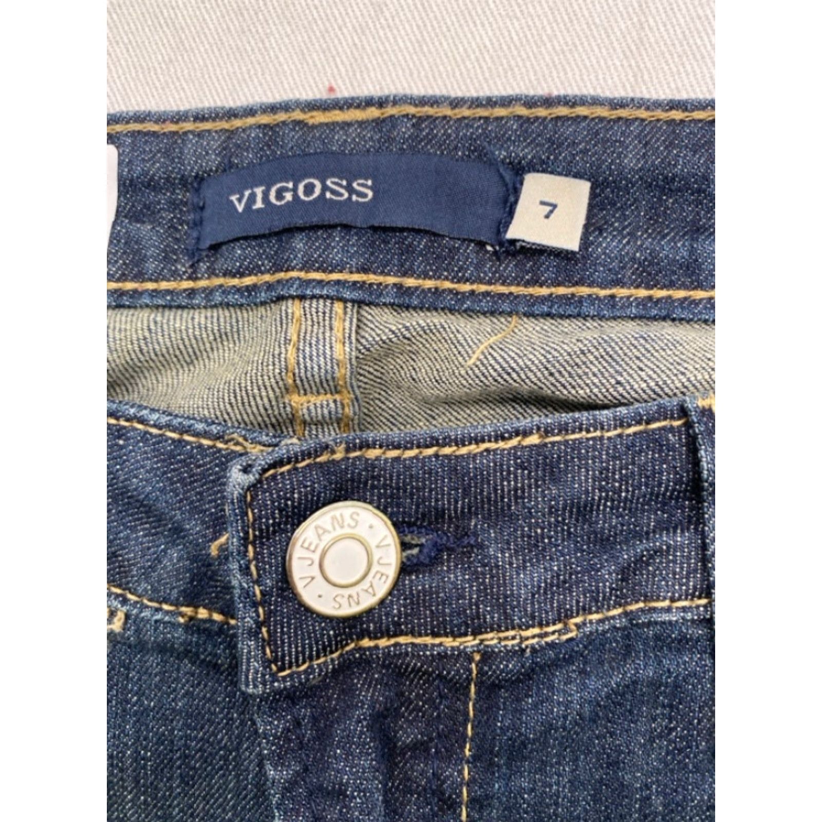 Vintage VIGOSS Womens Blue Denim Jeans Skinny 31x31 Size 7 Distressed Slim 5-Pocket Design Size 28" / US 6 / IT 42 - 6 Thumbnail