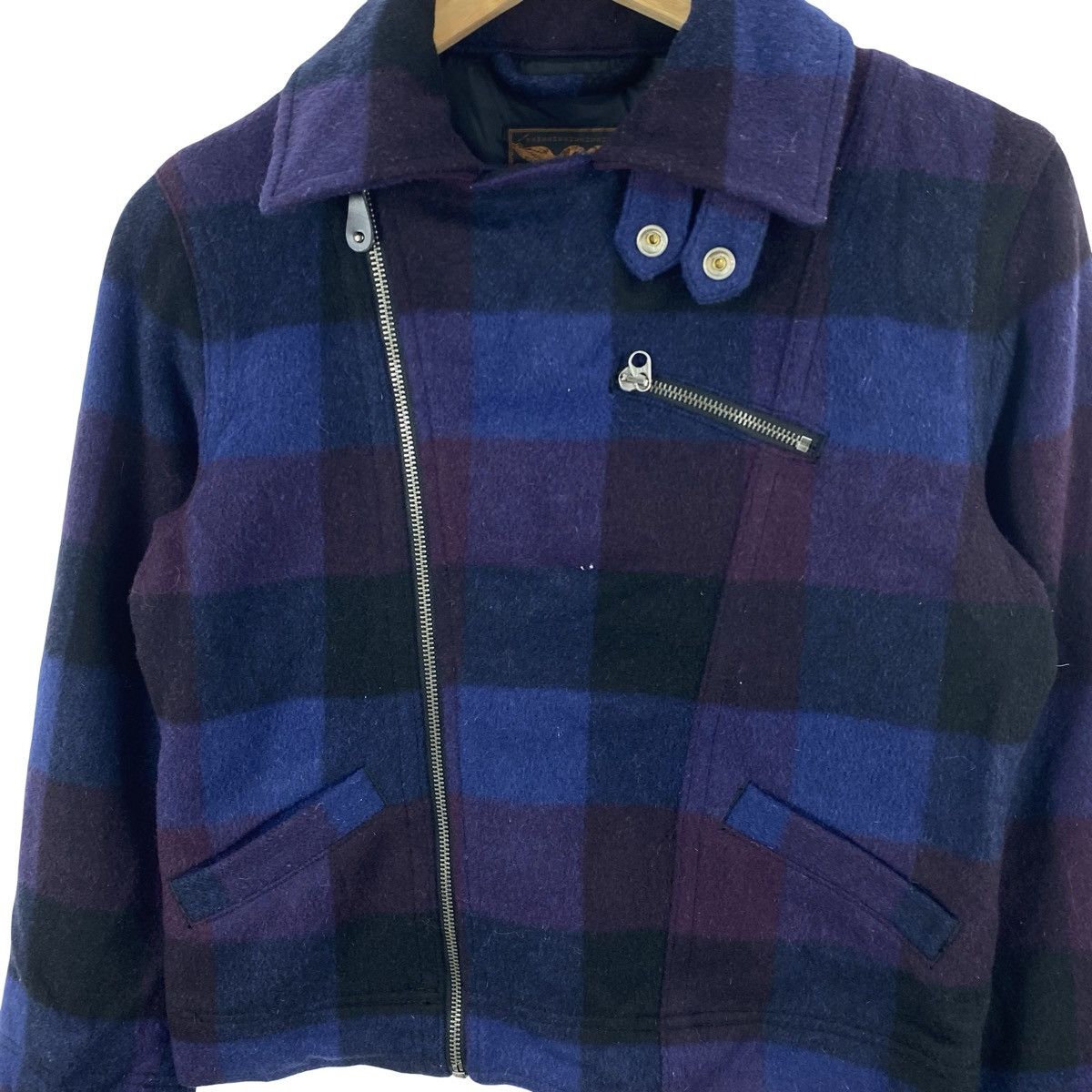 Vintage Vintage LUI’S Cropped Biker Jacket Check Asymmetric Zip Size S / US 4 / IT 40 - 6 Thumbnail