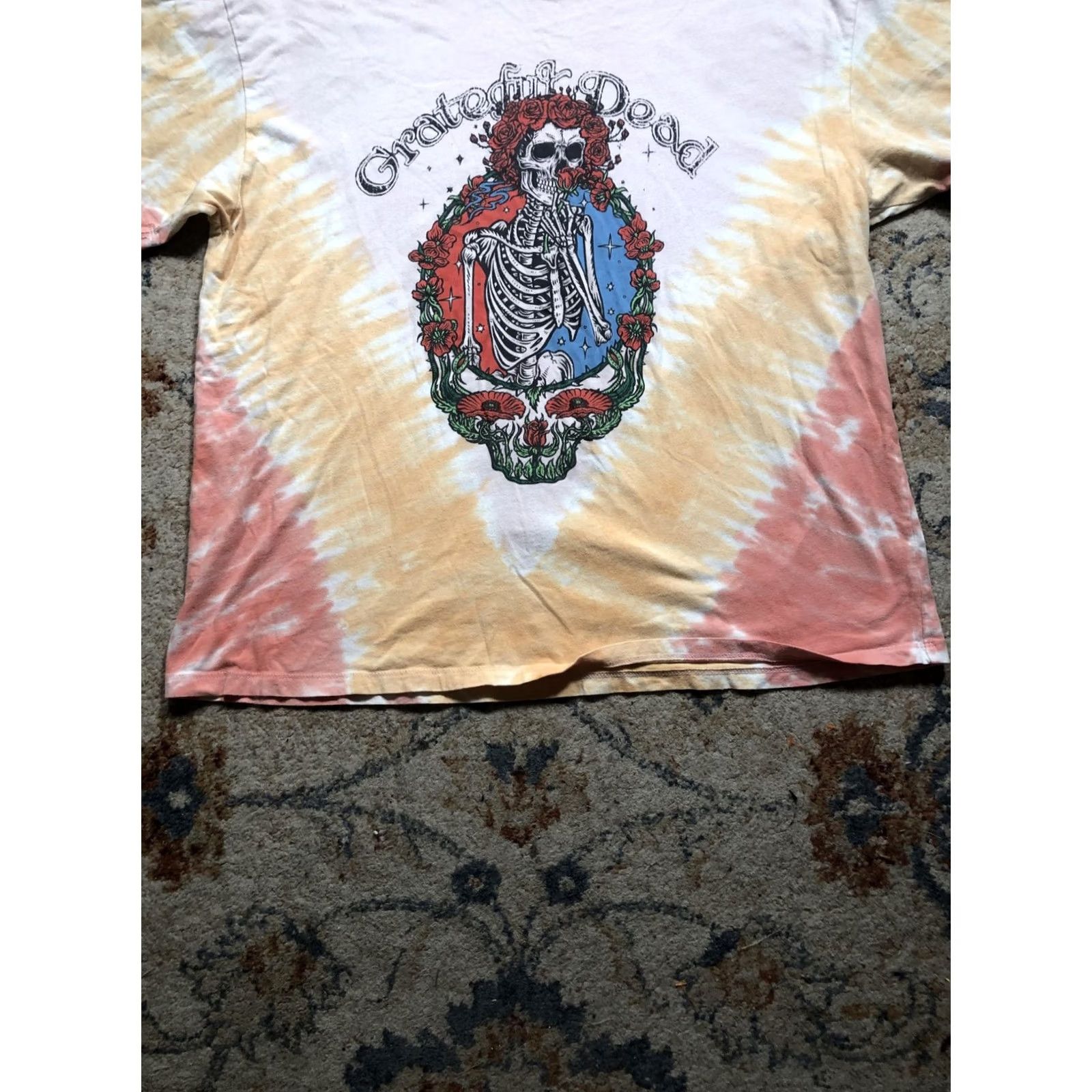 Vintage Grateful Dead Shirt Mens Large Tie Dye Skeleton Roses Graphic Band Rock Tee Size US L / EU 52-54 / 3 - 5 Thumbnail