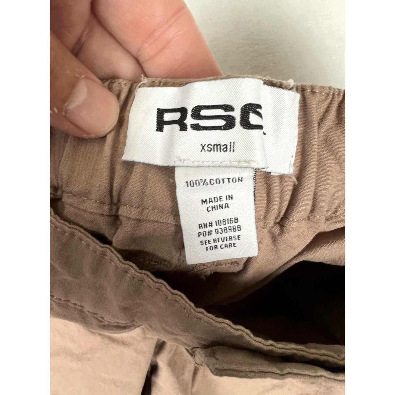 Rsq RSQ Cargo Pants Juniors XS Brown Straight Leg Elastic Waist Twill Casual Size 26" / US 2 / IT 38 - 4 Thumbnail