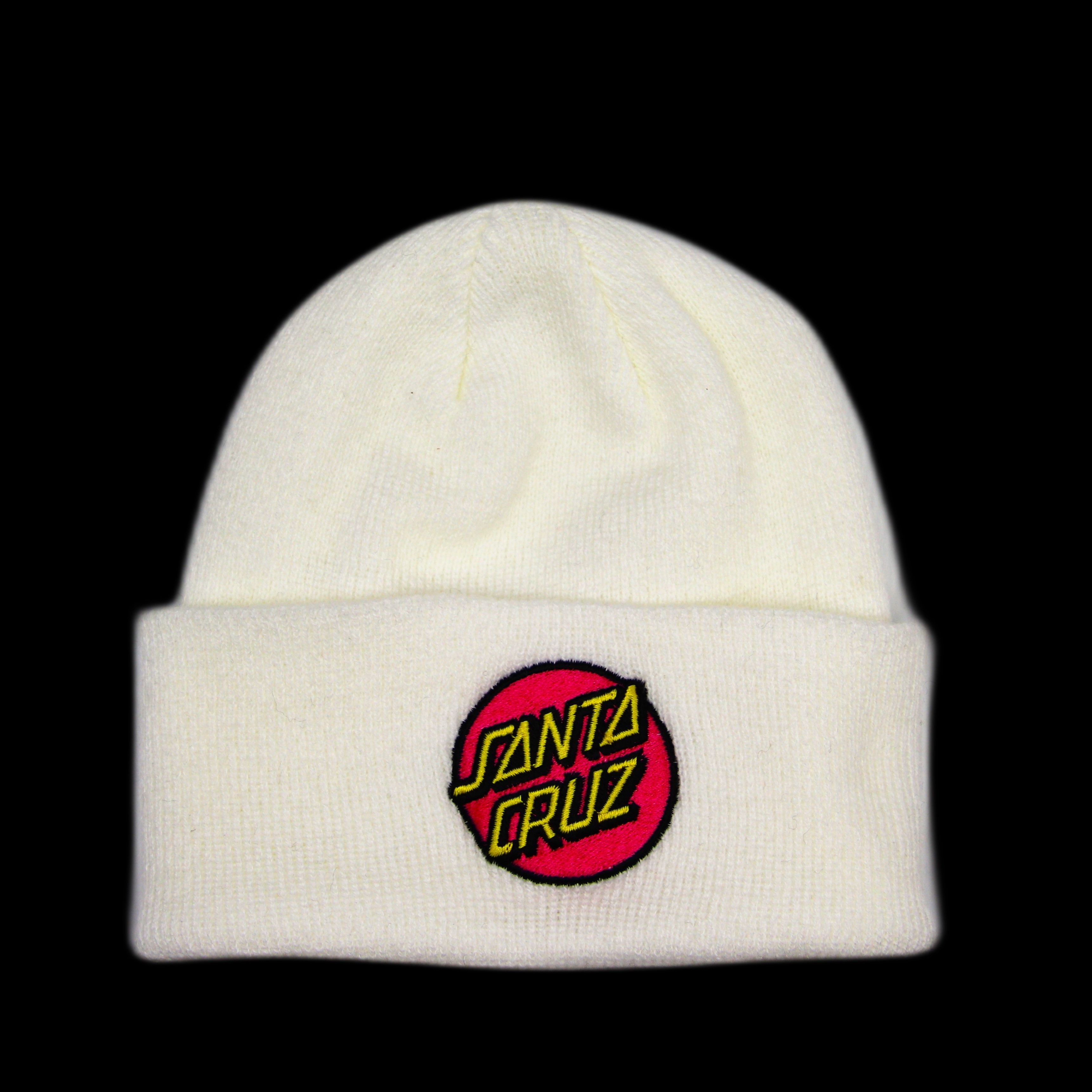 Santa Cruz Skateboards Santa Cruz Classic Dot Logo Beanie White Red Size ONE SIZE - 1 Thumbnail