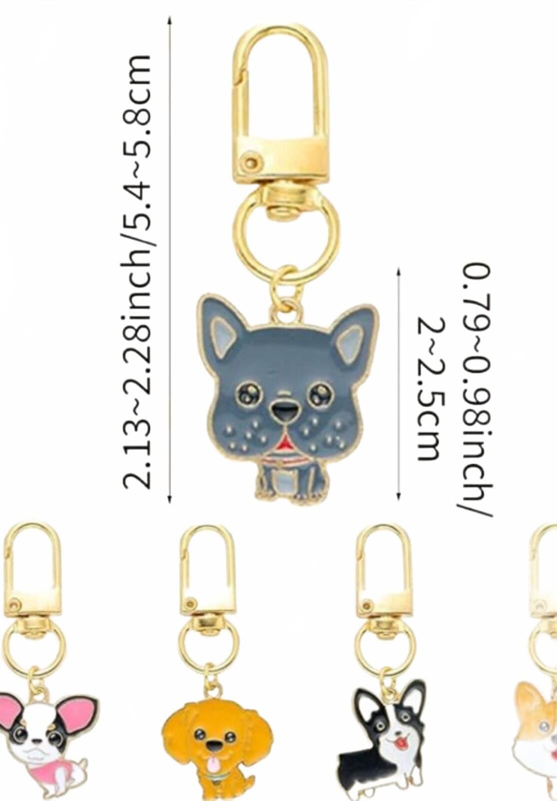 The Unbranded Brand Chihuahua Enamel Metal Keychain Charm Gold Clip Gift Animal Size ONE SIZE - 4 Thumbnail