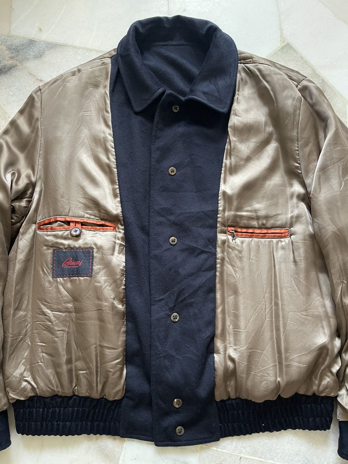Brioni Brioni Wool Button Bomber Jacket Size US L / EU 52-54 / 3 - 14 Thumbnail