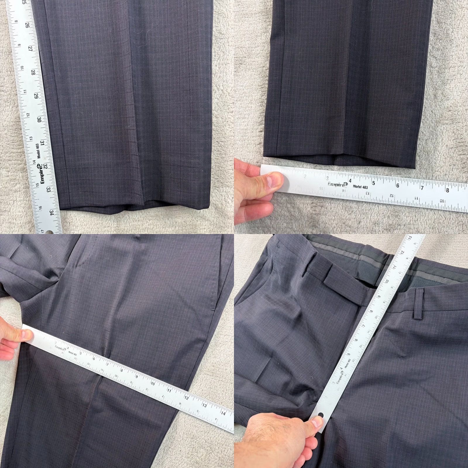 Ermenegildo Zegna VINTAGE? Ermenegildo Z Zegna Drop 8 Wool Suit 2 Piece Black Purple Plaid 42L Pants 36x34 Size 42R - 11 Thumbnail