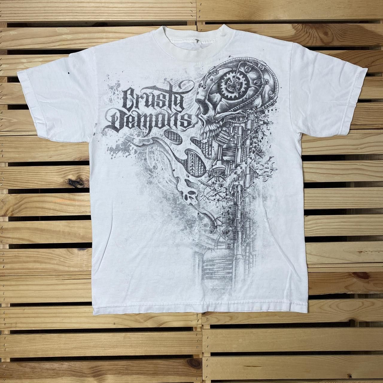 Other Crusty Demons White Y2K Motocross Skull Tee Size Medium Size US M / EU 48-50 / 2 - 1 Thumbnail