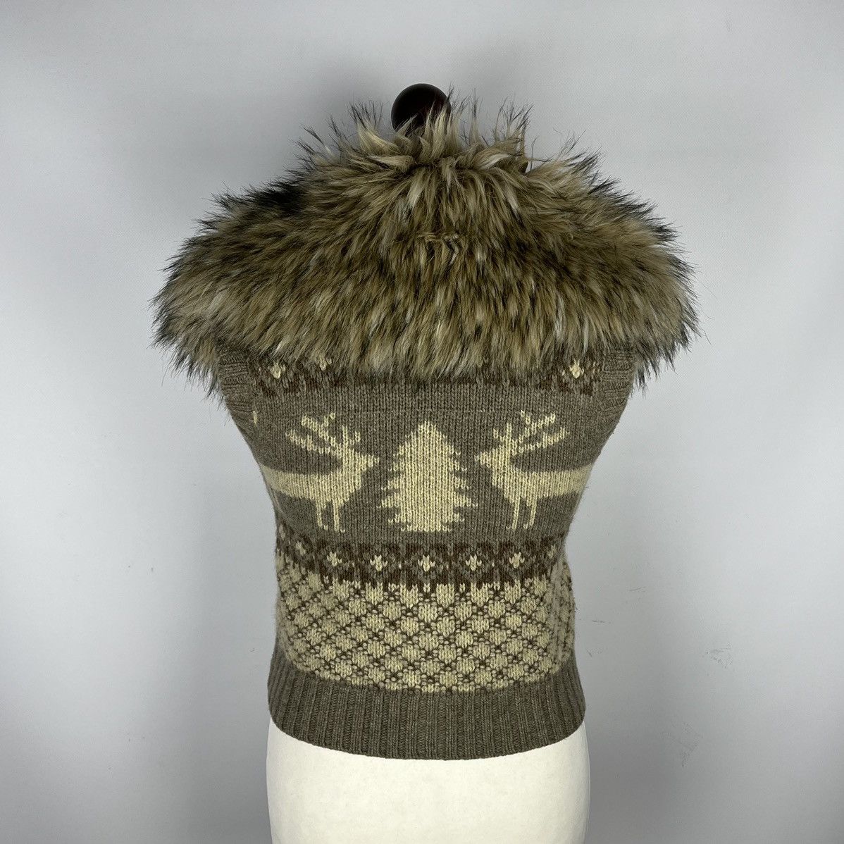 Denim & Supply Ralph Lauren Denim Supply Ralph Lauren Fair Isle Winter Vest Faux Fur Y2K Size XS / US 0-2 / IT 36-38 - 2 Thumbnail