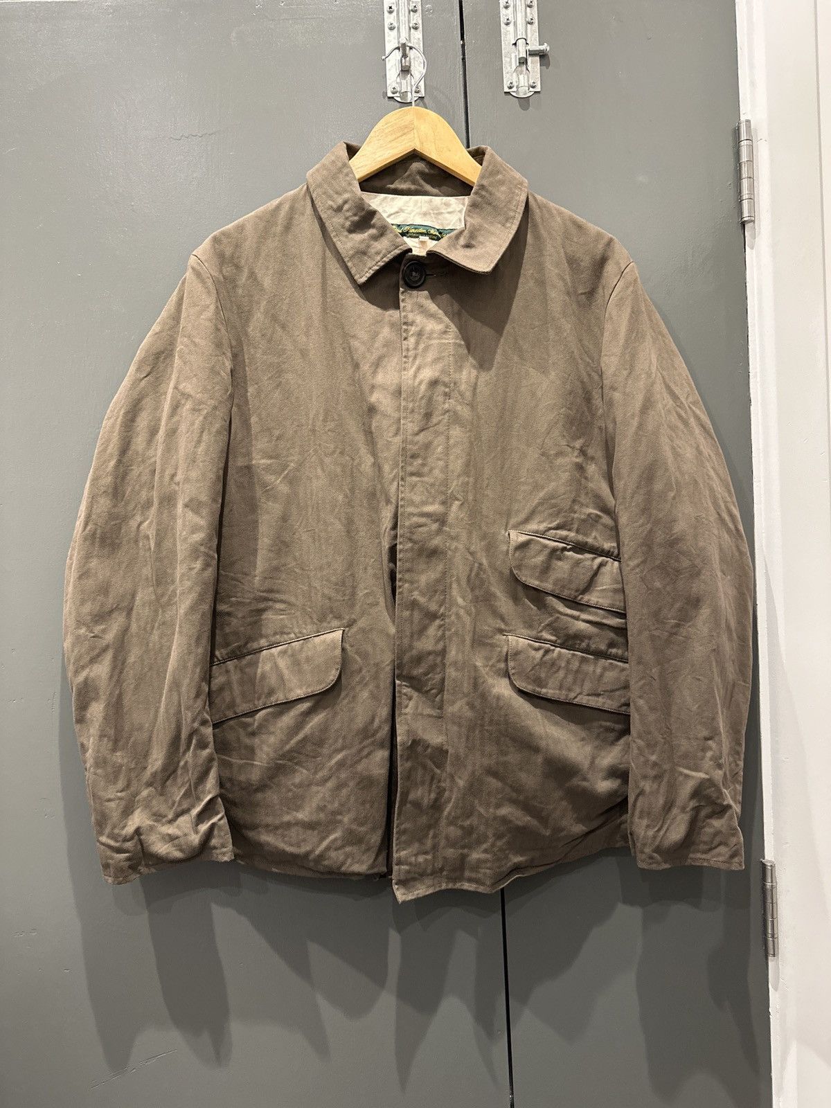 image of Paul Harnden Shoemakers Herringbone Mac in Brown, Men's (Size Medium)