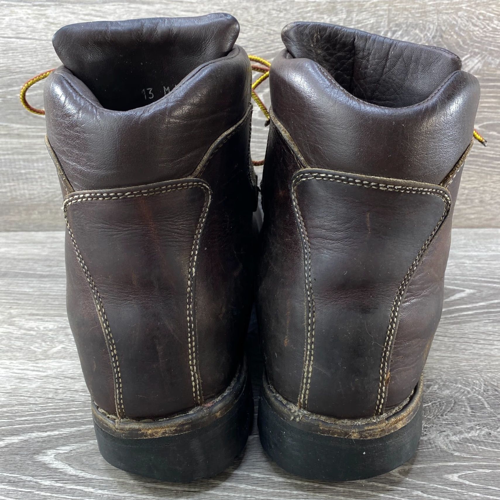 Vibram Alico Mens Boots Hiking Leather Brown Vibram Made Italy SZ 13 MW Size 13 Boots Mens Hiking Leather Brown Vibram Italy M W Shoes Size US 13 / EU 46 - 6 Thumbnail