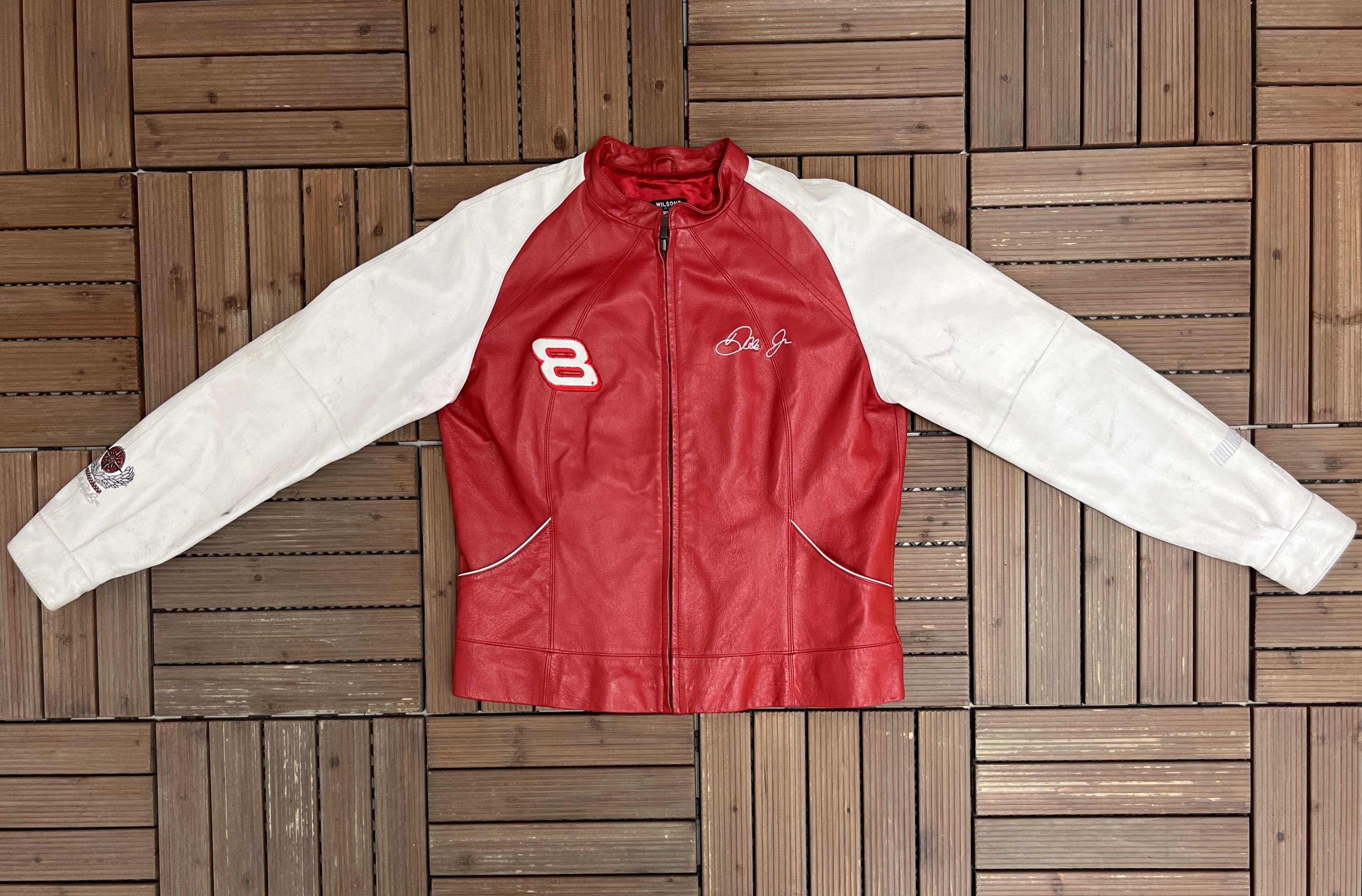 Vintage Dale Earnhardt Jr. NASCAR Vintage Leather Jacket Size L / US 10 / IT 46 - 6 Thumbnail
