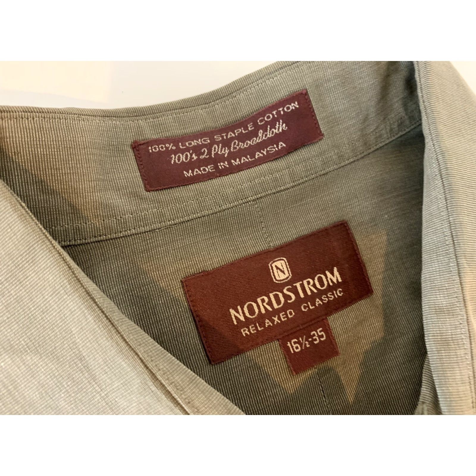 Nordstrom Nordstrom Dress Shirt Mens 16 1/2 Long Sleeve Button Front Brown Classic Shirt Mens 16 1/2 Regular Size US L / EU 52-54 / 3 - 2 Thumbnail