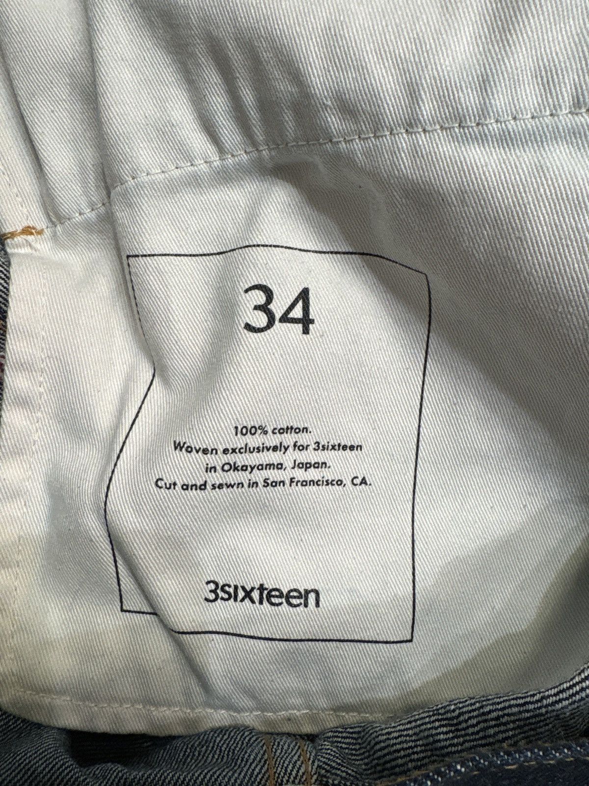3sixteen 3SIXTEEN CT-100XK CLASSIC TAPERED RINSED INDIGO KIBATA Size US 34 / EU 50 - 2 Thumbnail