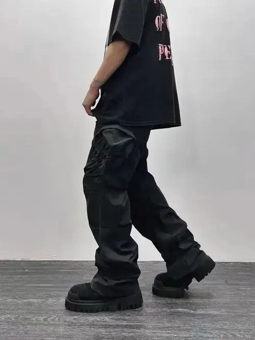 Japanese Brand × Jean Vintage pleated multi-pocket nylon cargo trousers Size US 32 / EU 48 - 2 Thumbnail