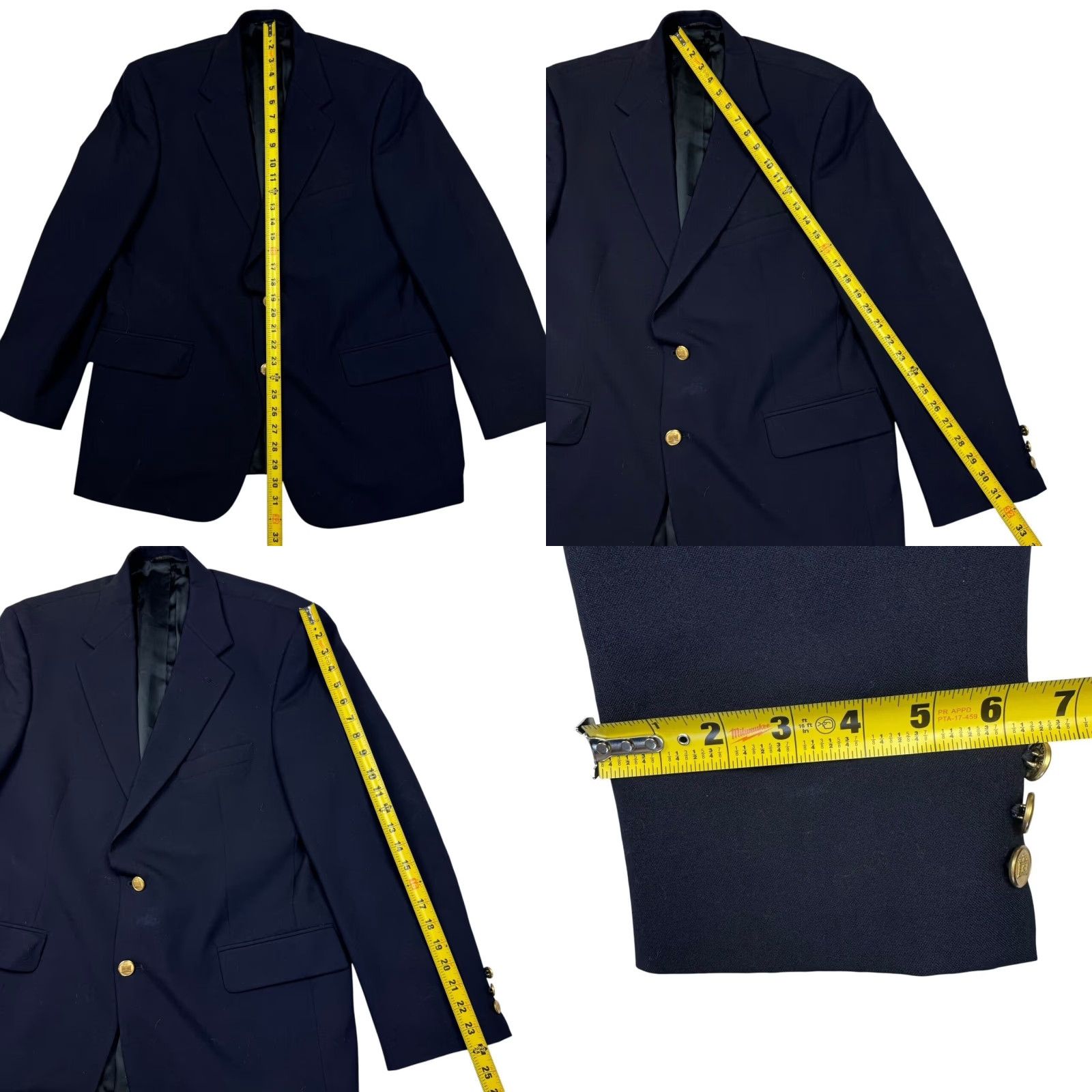 Brooks Brothers VTG Brooks Brothers 346 Men's 100% Wool 2-Button Blazer Blue 42S Blue Navy Mens Blazer Vintage 2-Button Single-Breasted Notch Lapel Wool Jacket Coat Size 42R - 8 Thumbnail