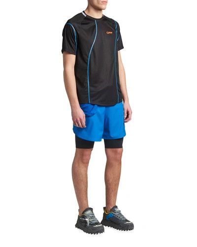Off-White o1gr1nt1124 Active Logo Mesh T-Shirt in Black & Orange Size US XS / EU 42 / 0 - 3 Thumbnail