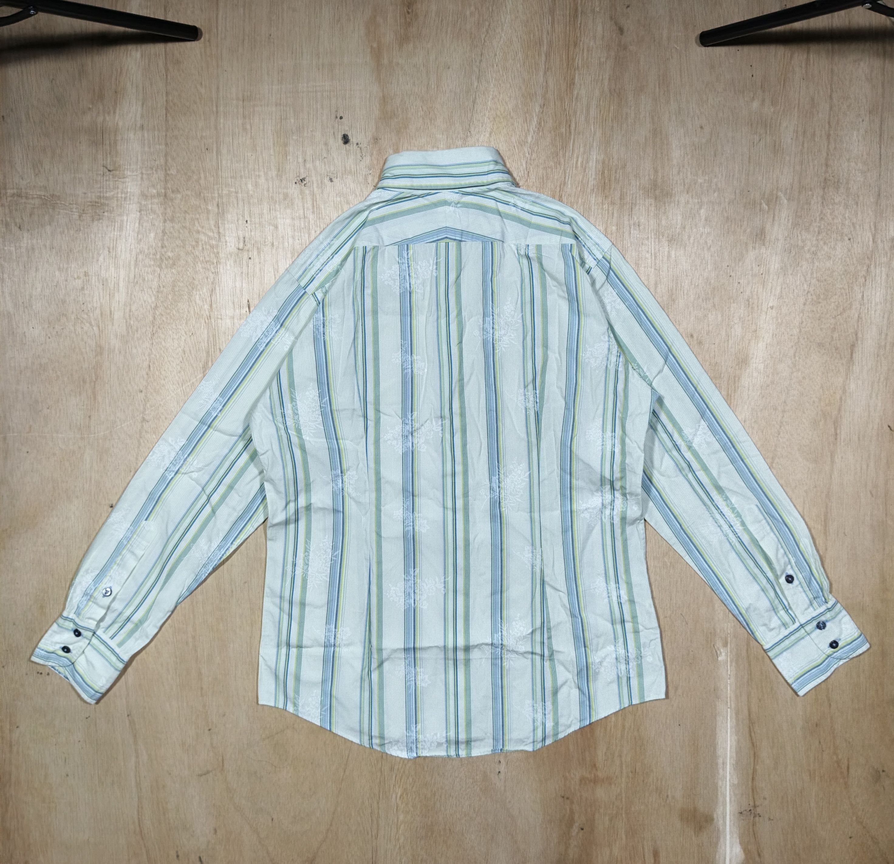 Burberry BURBERRY BLACK LABEL Striped Monogram Floral Button Down Size US L / EU 52-54 / 3 - 5 Thumbnail