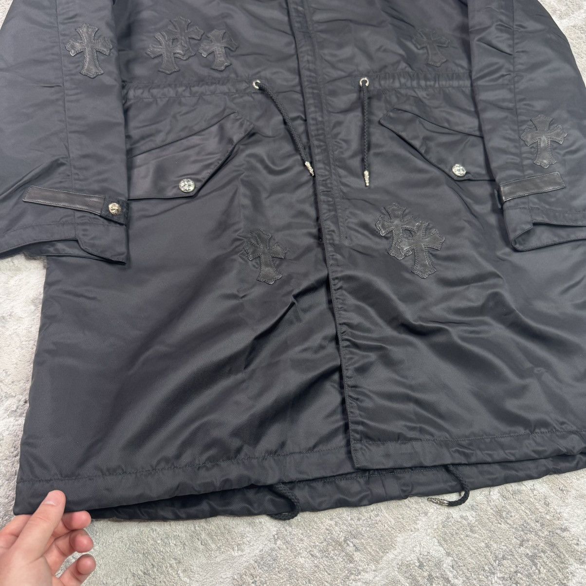 Chrome Hearts Nylon cross patch fishtail zip up jacket Size US L / EU 52-54 / 3 - 3 Thumbnail