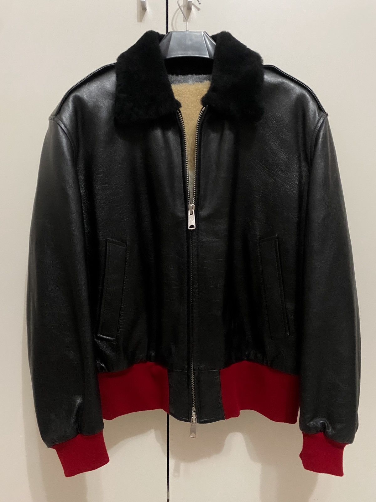 FW17 Lambskin Shearling Bomber Aviator Jacket