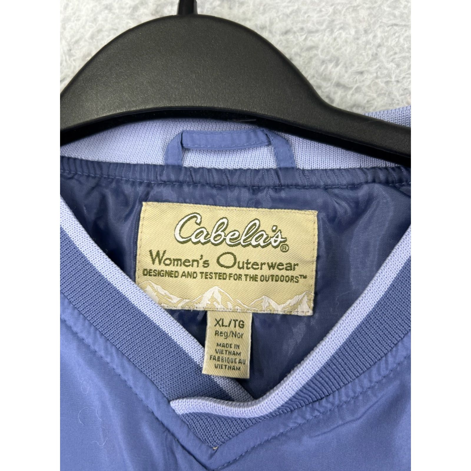 Vintage Cabelas's Sweater Womens Extra Large Blue V-Neck Long Sleeve 100% Polyester Size XL / US 12-14 / IT 48-50 - 3 Thumbnail