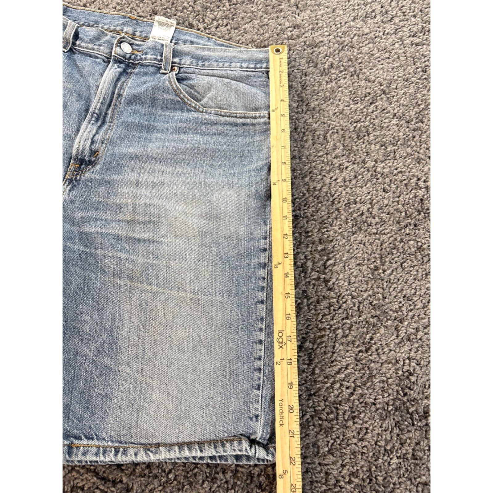 Levi's VINTAGE Levi's 505 Shorts Mens 38 Light Wash Baggy Relaxed Y2K 90s Skate Whiskered Blue Cotton Chino Mens Size US 38 / EU 54 - 2 Thumbnail