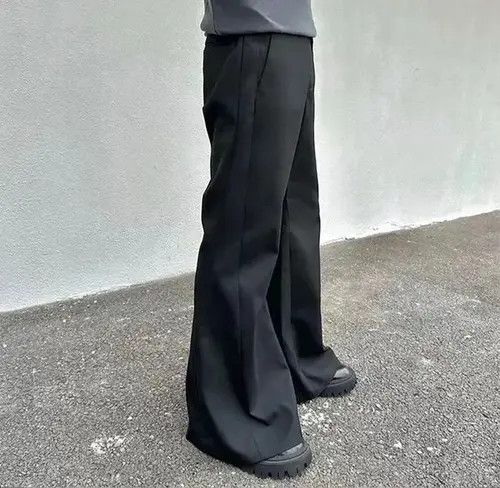 Japanese Brand × Jean Cotton Embroidery Baggy Black Flare Pants Size US 32 / EU 48 - 2 Thumbnail