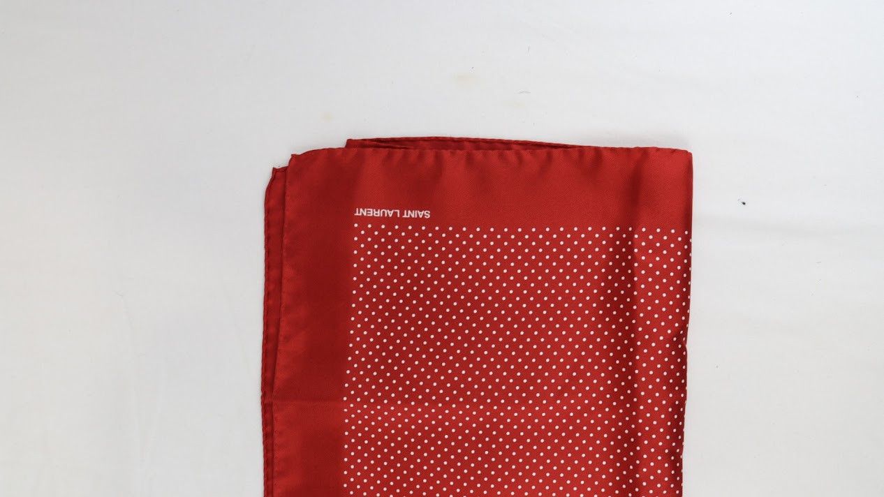 Saint Laurent Paris o1rshd1 Size: OS / Carre Pois Rouge Twill Scarf in Red Size ONE SIZE - 1 Thumbnail