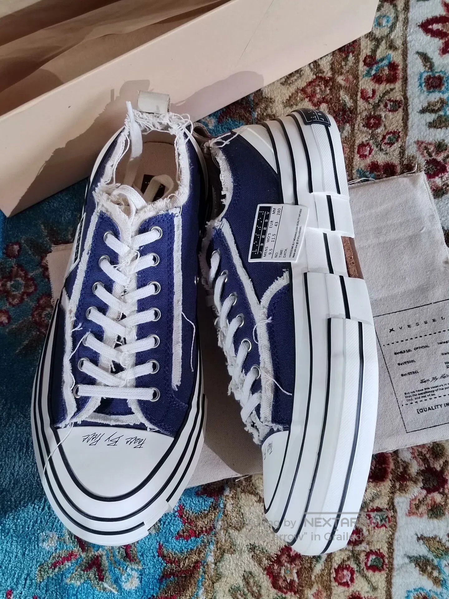 xVESSEL Blue Canvas Low-Top Sneakers. Size US 11 / EU 44 - 5 Thumbnail