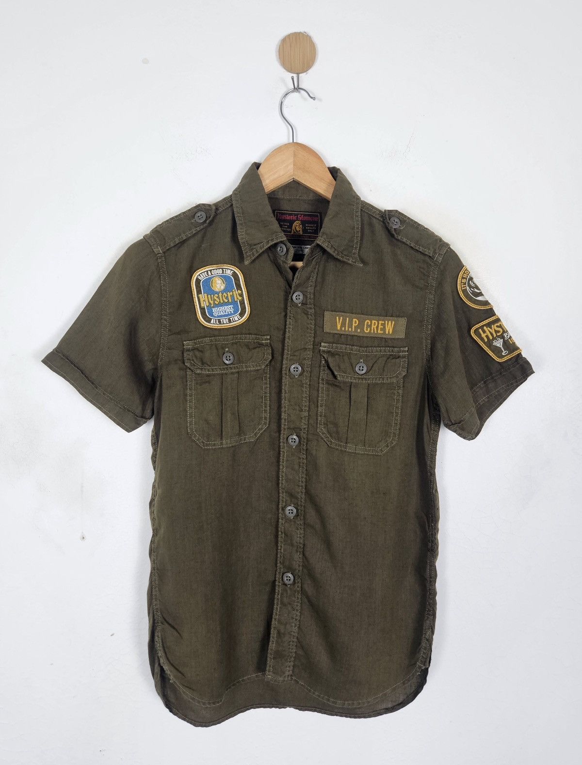 Hysteric Glamour Hysteric Glamour Flanders Linen Vip Crew patch Shirt Size US S / EU 44-46 / 1 - 1 Thumbnail