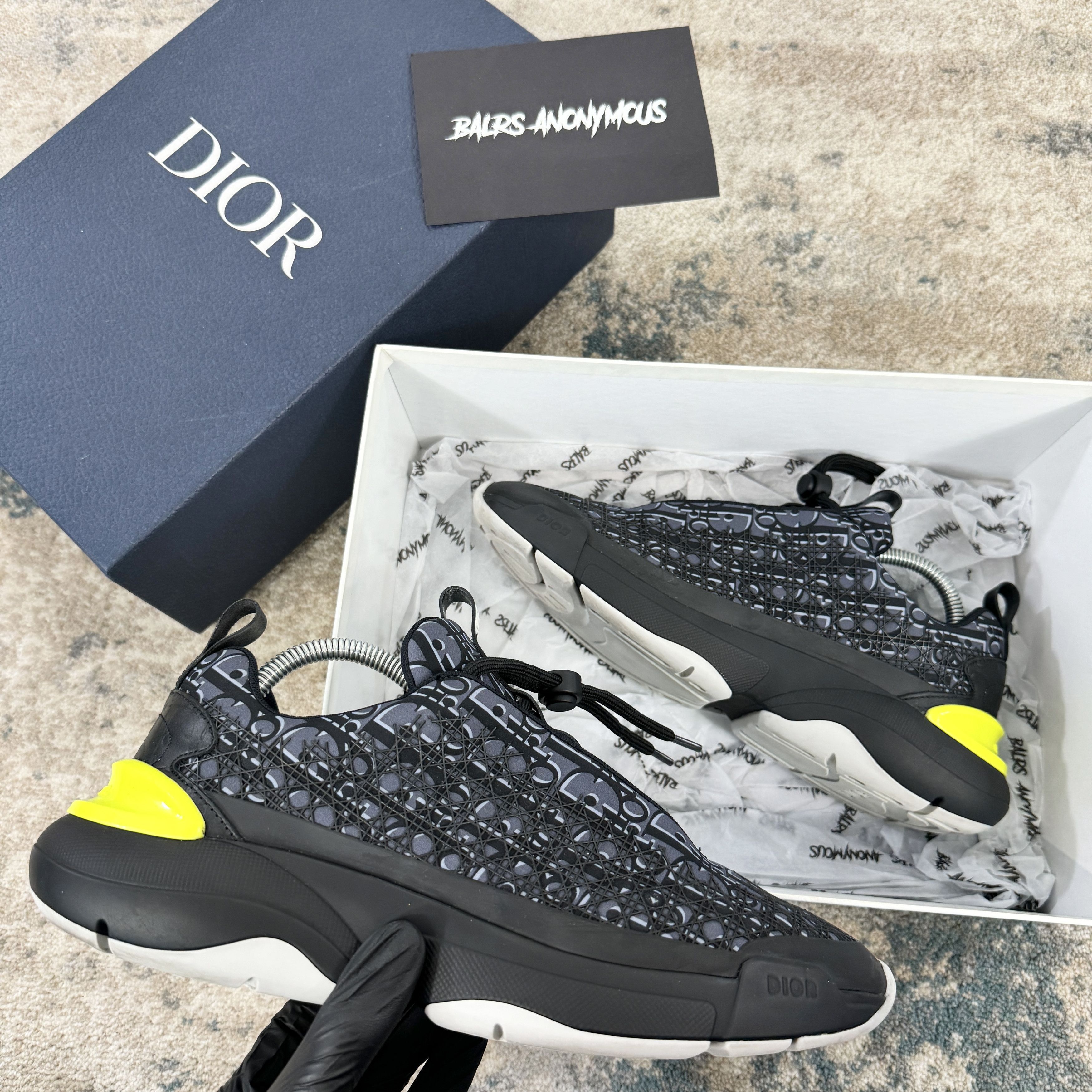 Dior Dior B24 Oblique Technical Fabric Trainers In Black RRP Dior Dior B24 Oblique Technical Fabric Trainers In Black RRP