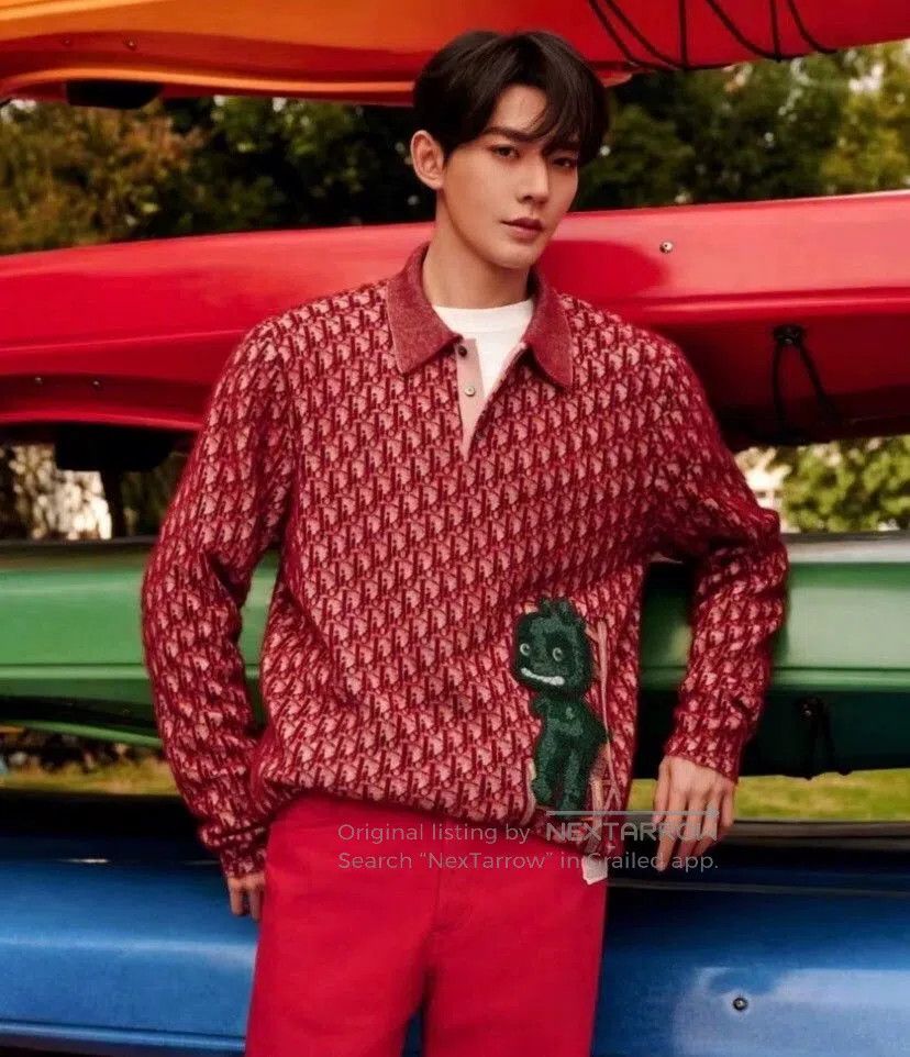 Dior red dragon logo long sleeve polo shirt. Size US L / EU 52-54 / 3 - 9 Thumbnail
