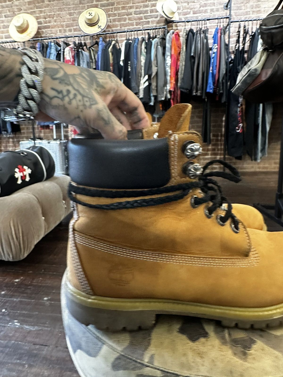 Chrome Hearts × Timberland CHROME HEARTS TIMBERLAND TIMBS BOOTS 11 11.5 Size US 11 / EU 44 - 12 Thumbnail