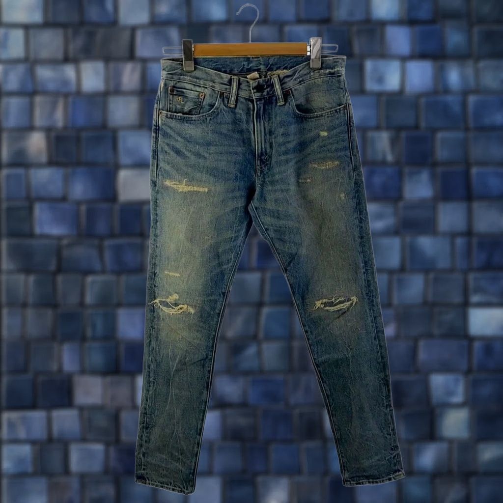 Ralph Lauren RRL Ralph Lauren Jeans Size 29×30 Indigo Cotton Distressed Men's good condition Size US 29 - 1 Thumbnail