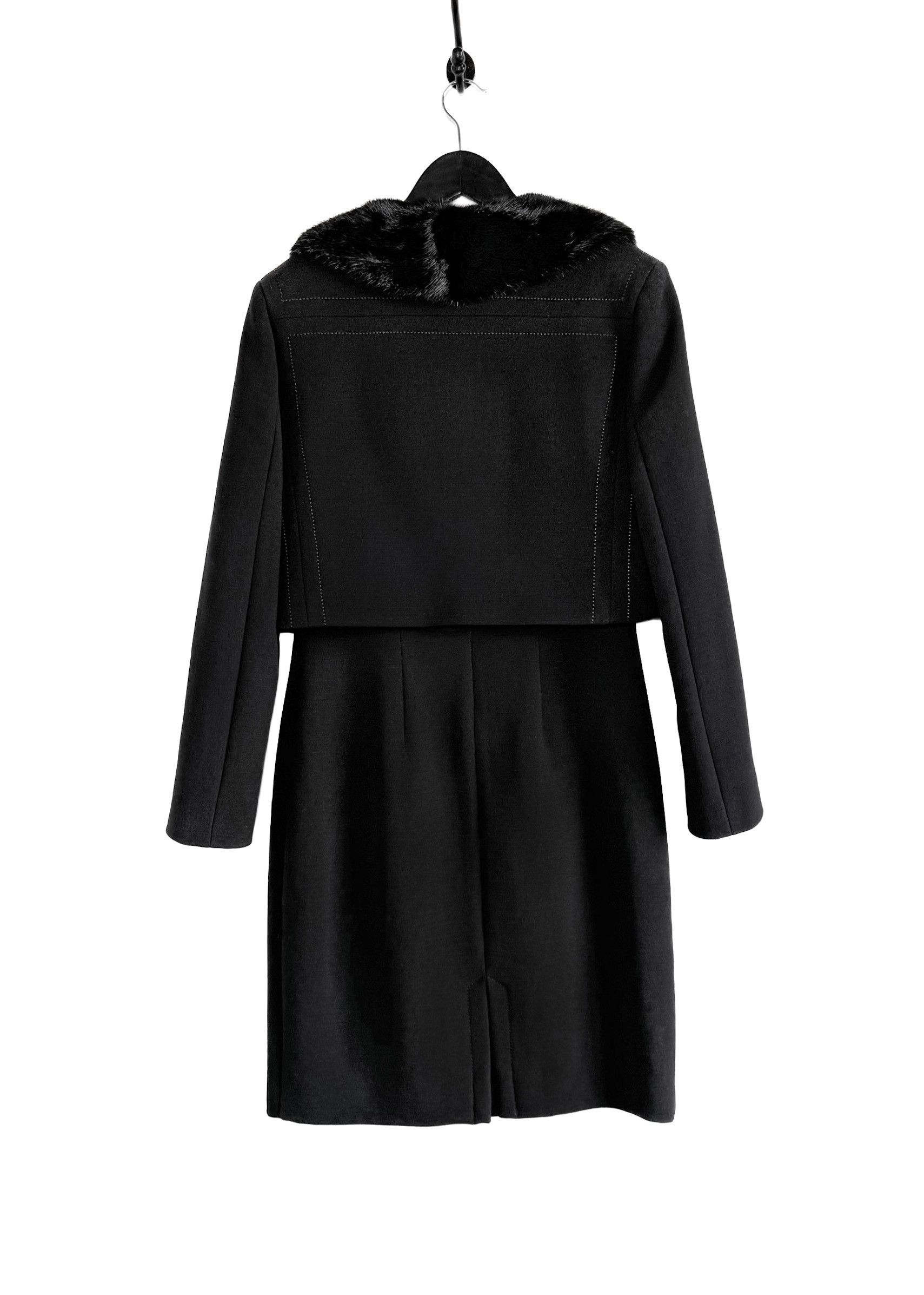 RED Valentino RED Valentino Black Wool Shift Dress Size L / US 10 / IT 46 - 5 Thumbnail