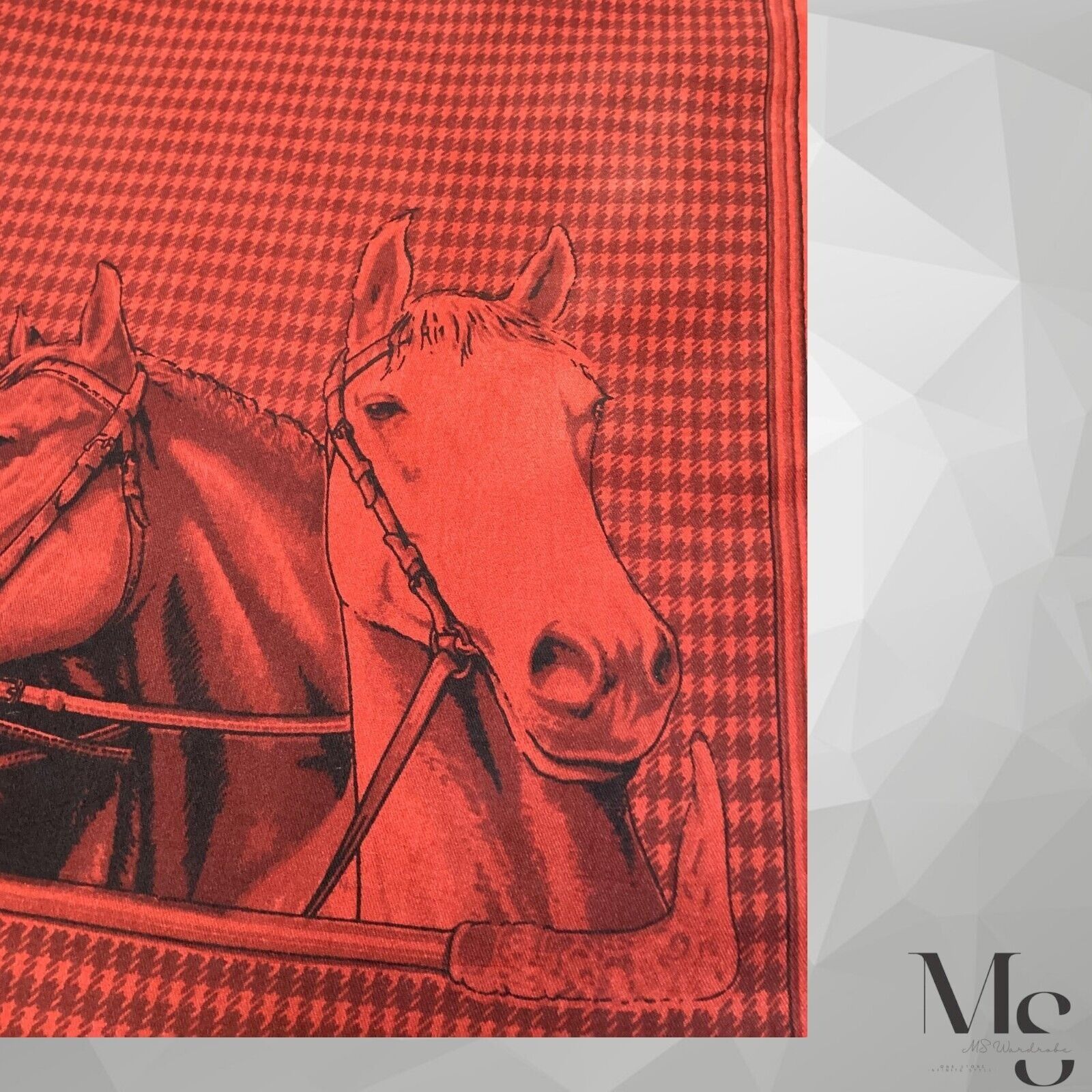Vitaliano VITALIANO PANCALDI Red Horse Print Rectangle Silk Scarf Itl Size ONE SIZE - 7 Thumbnail