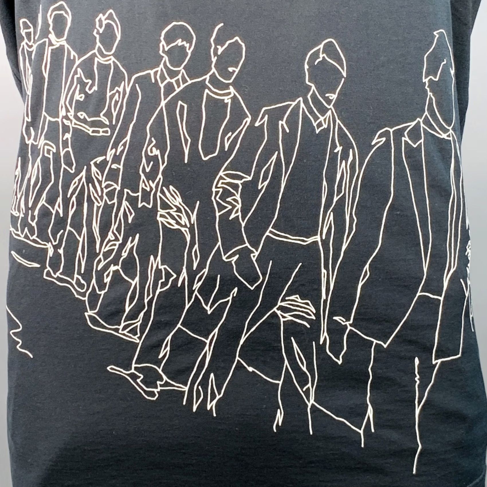 Lanvin LANVIN Size XXXL Black White Line Drawing Cotton Crew Neck Shirt Size US XXL / EU 58 / 5 - 2 Thumbnail
