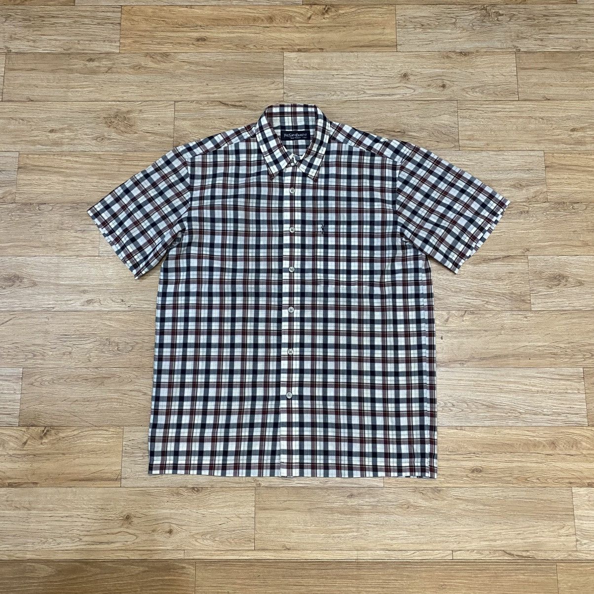 Yves Saint Laurent 1990s Yves Saint Laurent Pour Homme Plaid Button Up Shirts Size US L / EU 52-54 / 3 - 1 Thumbnail